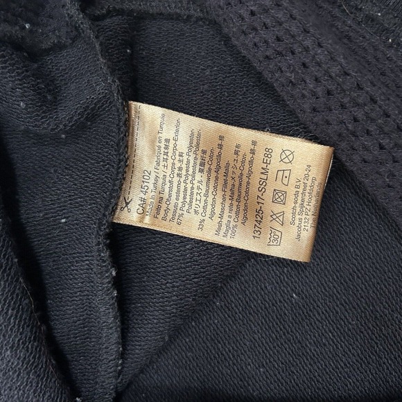 Scotch & Soda M Womens OVERSIZED Sweatshirt Dress Mesh Trim Black 6 8 - Picture 8 of 8
